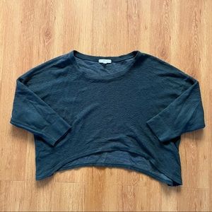 Truly Madly Deeply Urban Outfitters Green Terry Sweatshirt High Low Cropped M